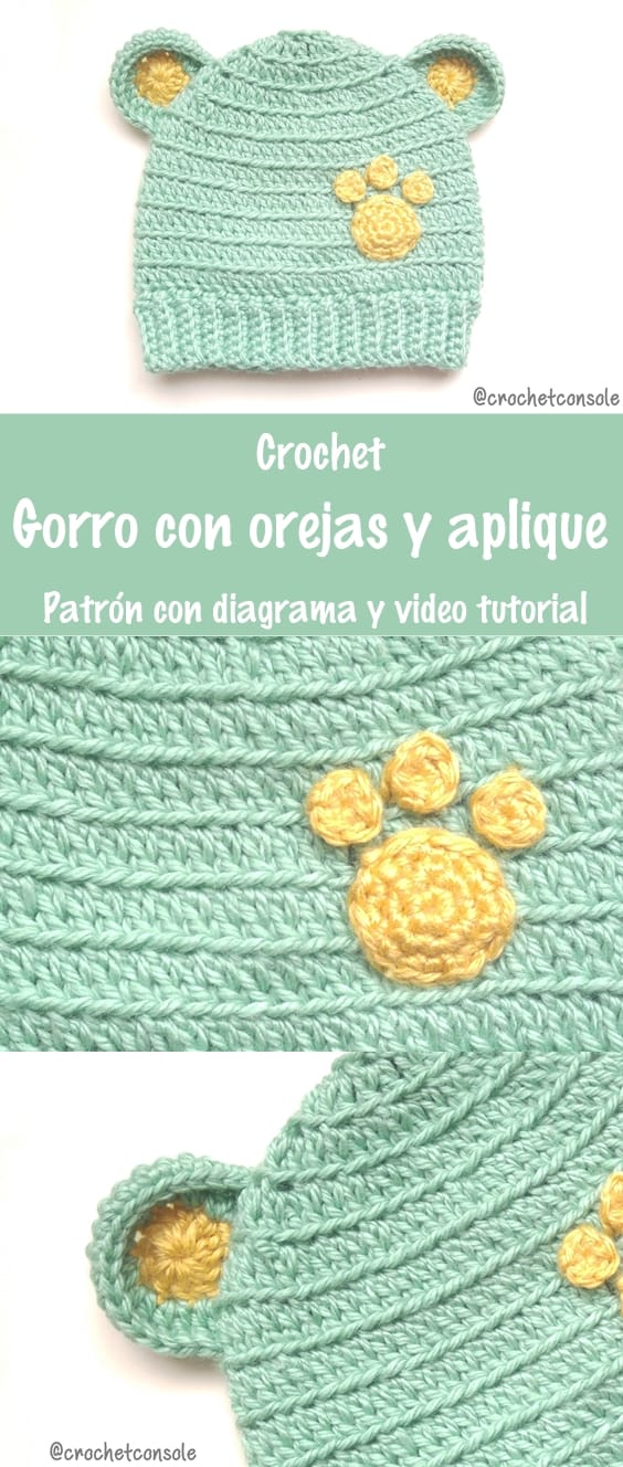 Gorro Con Orejas A Crochet Paso A Paso Con Video Tutorial