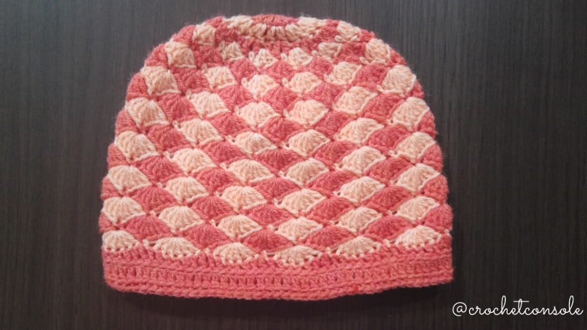 Gorro a crochet en punto abanicos-Crochet con Sole