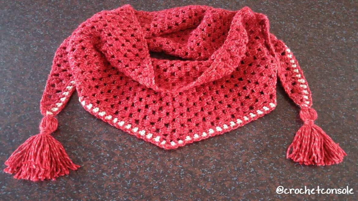Chal corto o baktus a crochet-Crochet con Sole