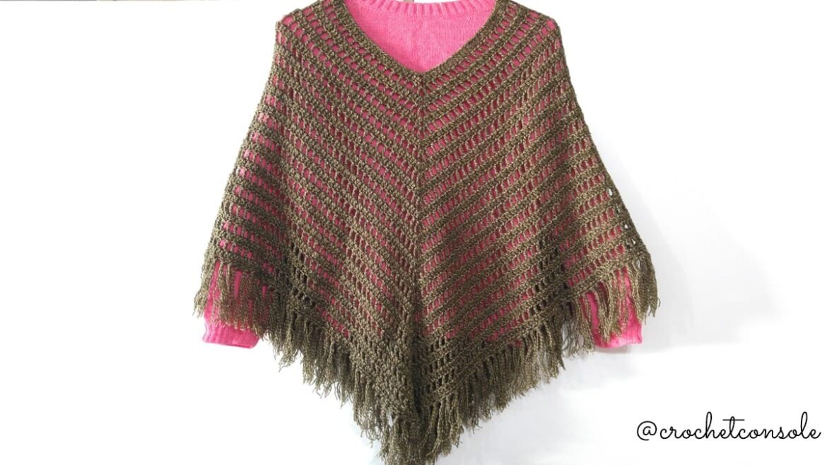 Poncho calado a crochet-Crochet con Sole