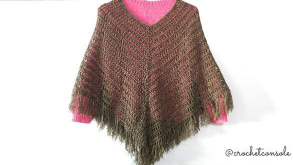 Poncho calado a crochet-Crochet con Sole