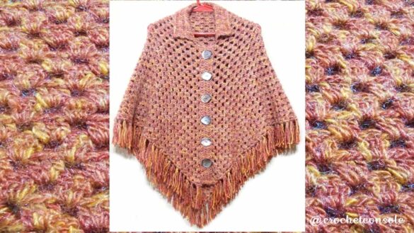 Poncho granny a crochet partiendo de un chal-Crochet con Sole