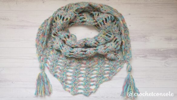 Chal corto o baktus a crochet-Crochet con Sole