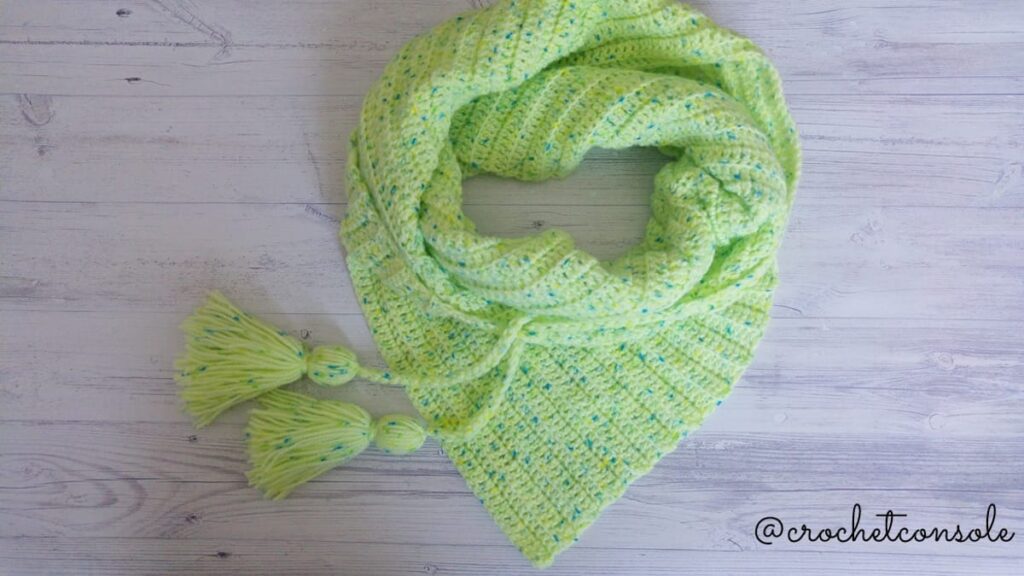 Chal a crochet en diagonal-Crochet con Sole