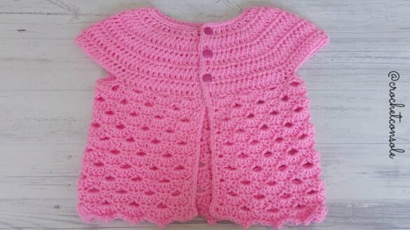 Chaleco a crochet para bebe-Crochet con Sole
