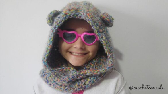 Cuello con capucha a crochet-Crochet con Sole