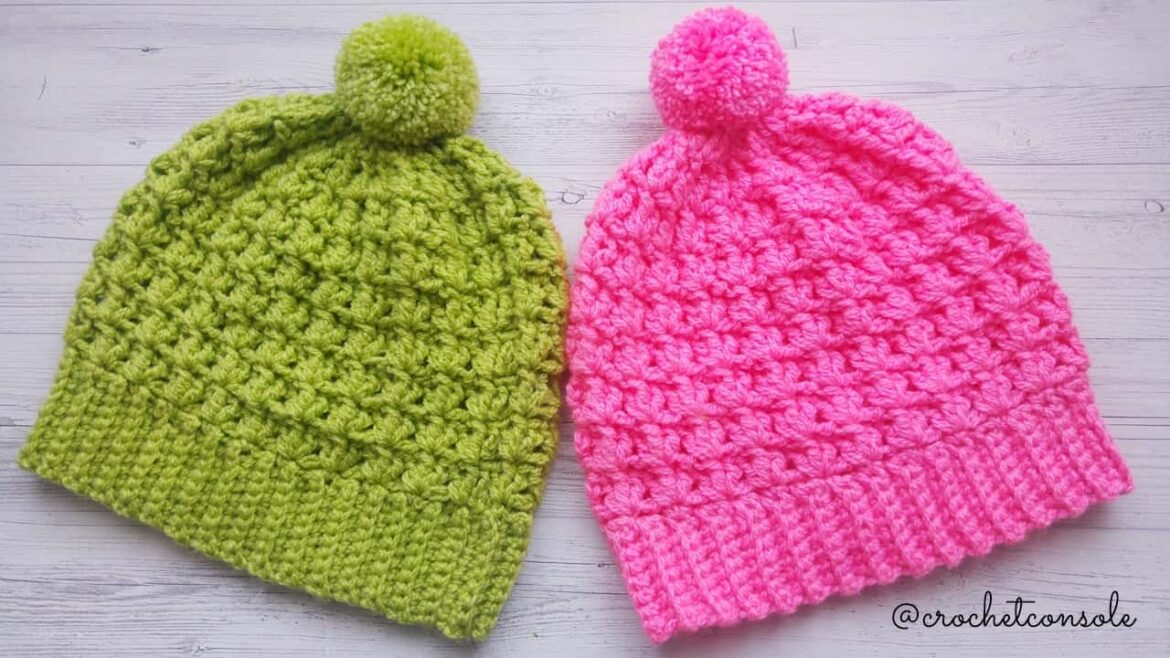 Gorro con relieve a crochet-Crochet con Sole