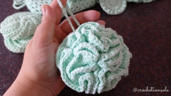 Set de spa a crochet-Esponja de baño-Crochet con Sole