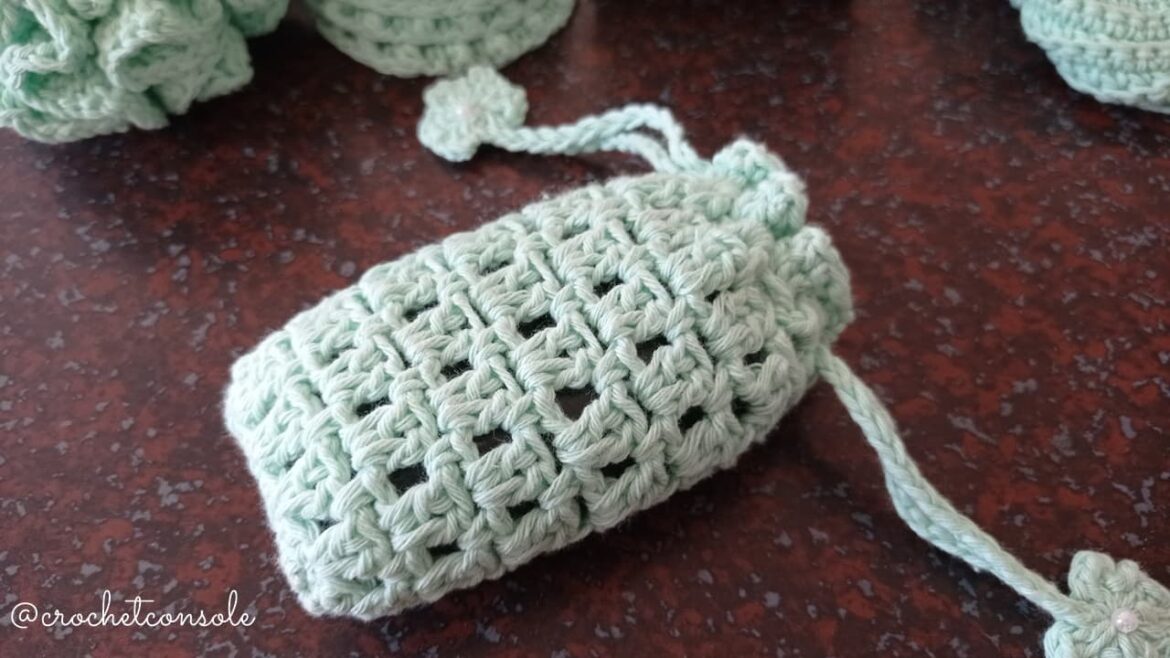 Set de spa a crochet-Jabonera-Crochet con Sole