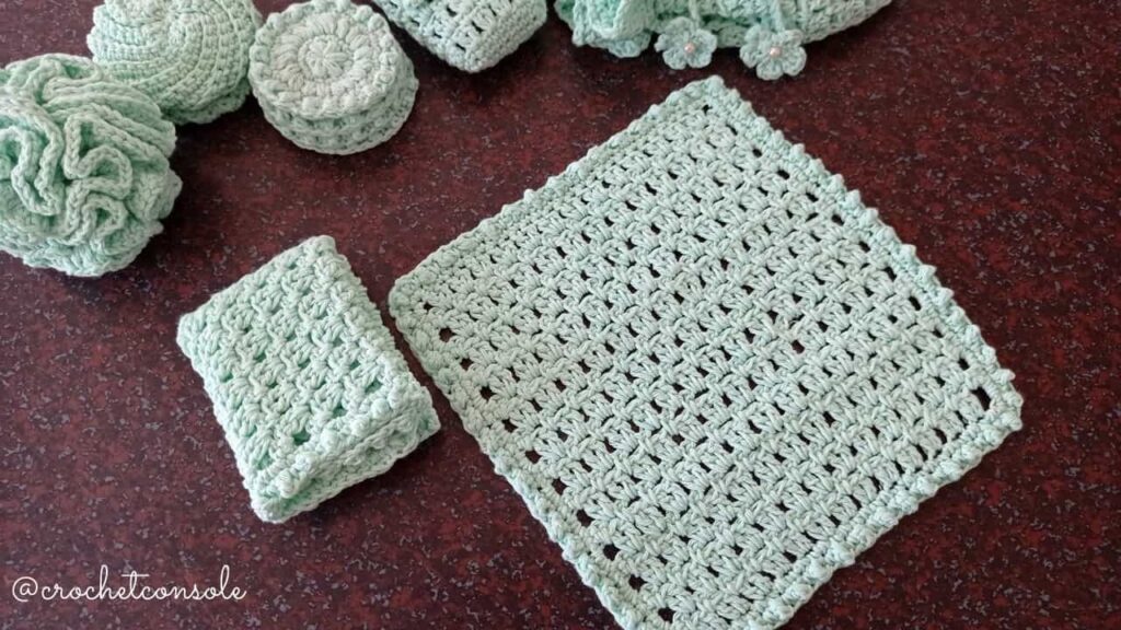 Set de spa a crochet-Toalla de mano-Crochet con Sole