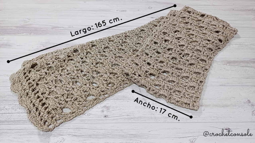 Bufanda a crochet en punto calado-Crochet con Sole