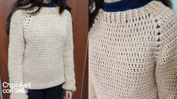 Cómo tejer un sweater top down a crochet paso a paso