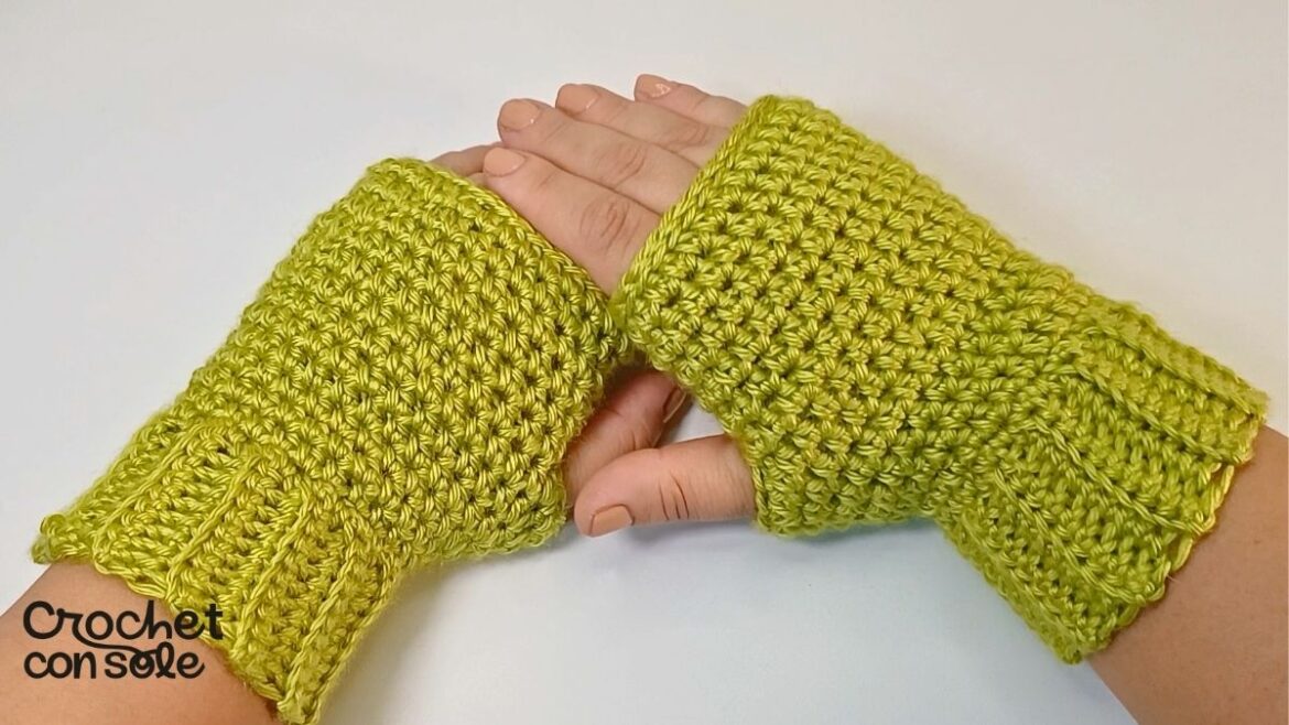 Mitones sin costuras a crochet