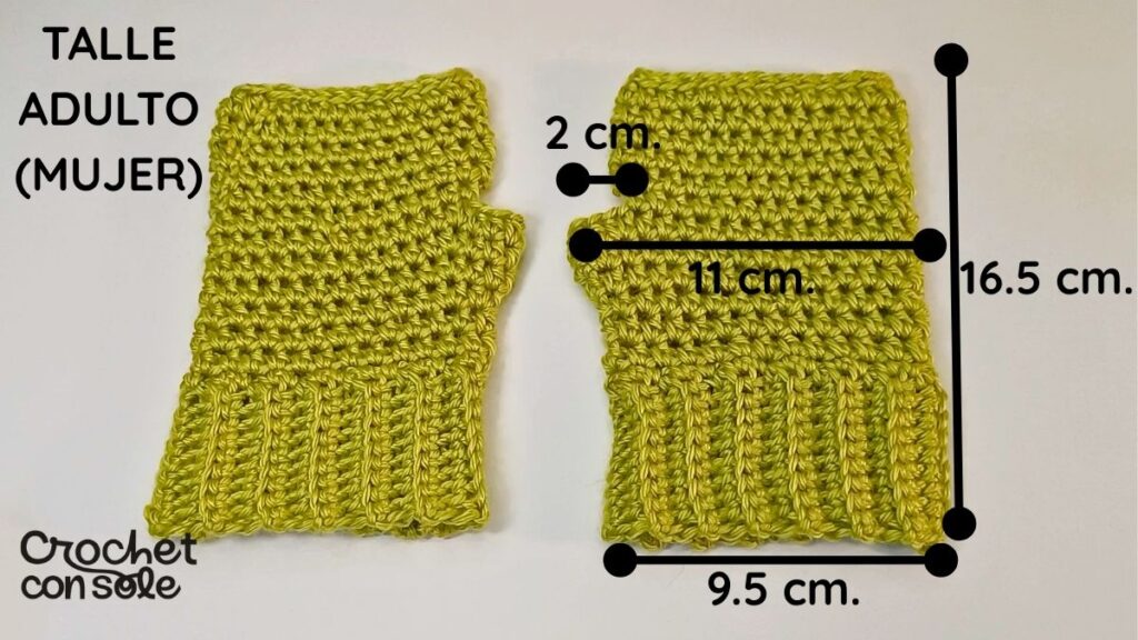 Mitones sin costuras a crochet