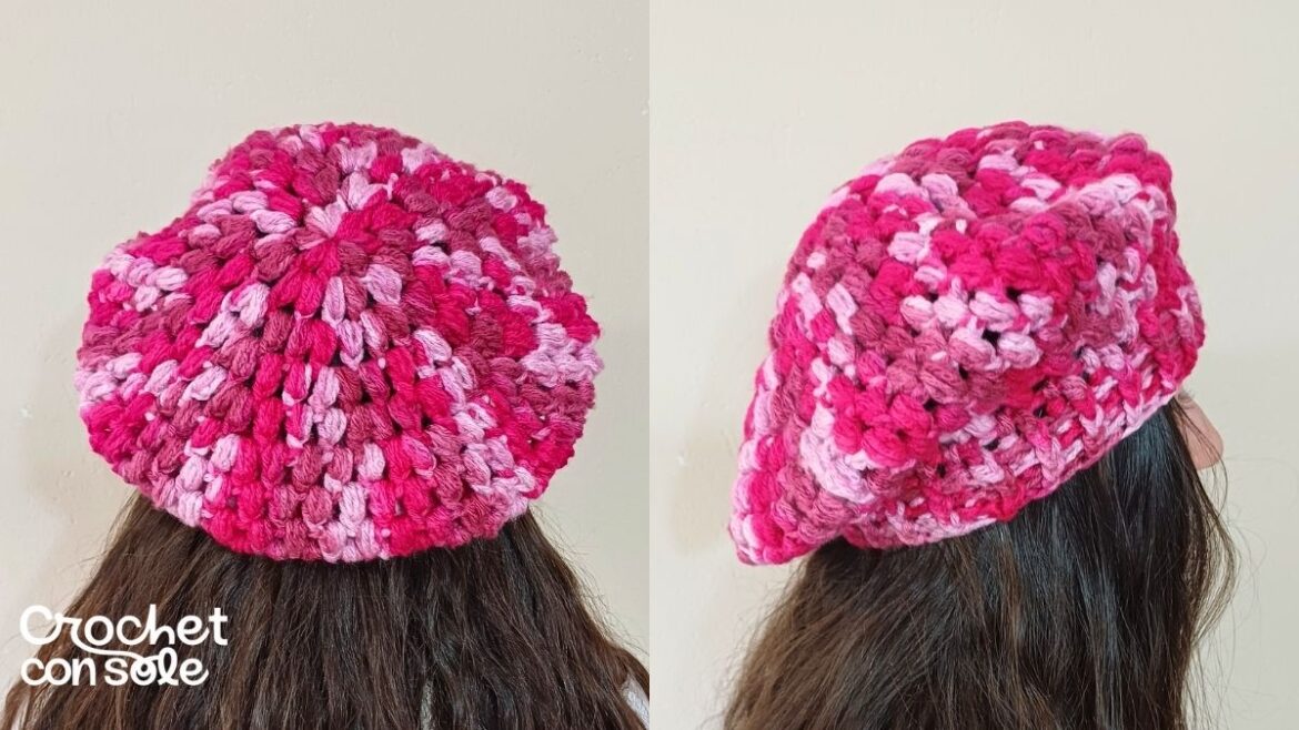 Boina fácil a crochet en punto puff