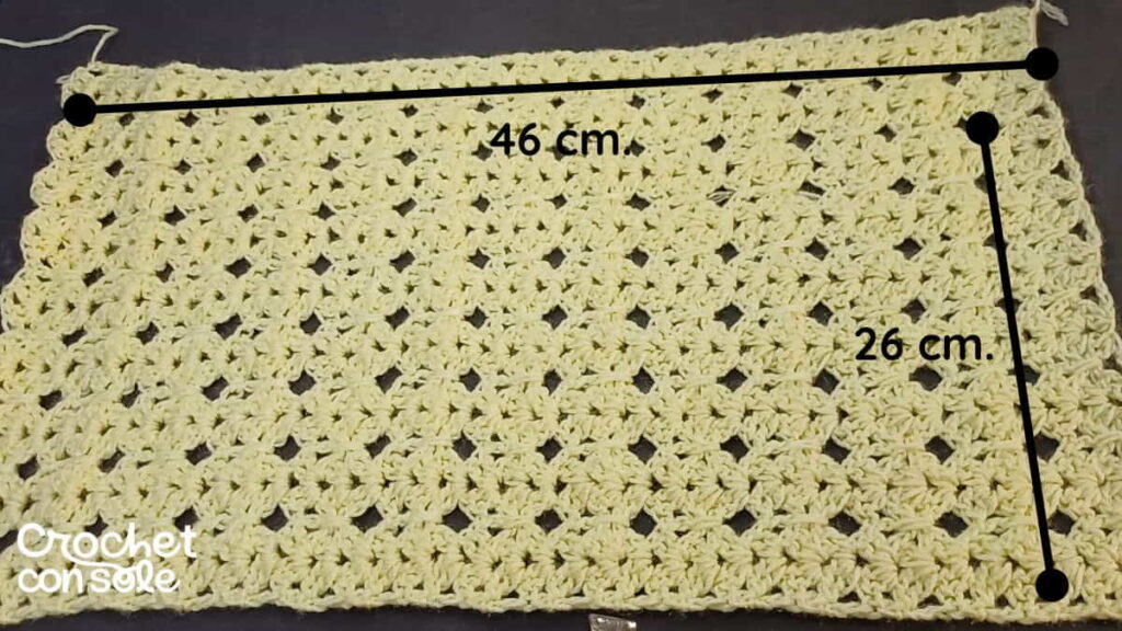 Cuello a crochet con un solo rectángulo