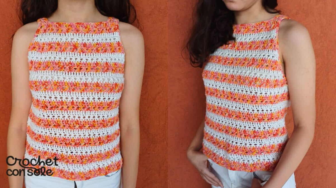 Musculosa a crochet sin costuras