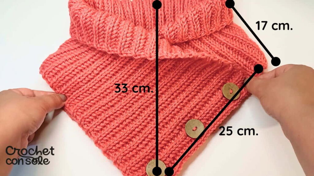 Cuello cruzado a crochet con solo un rectángulo