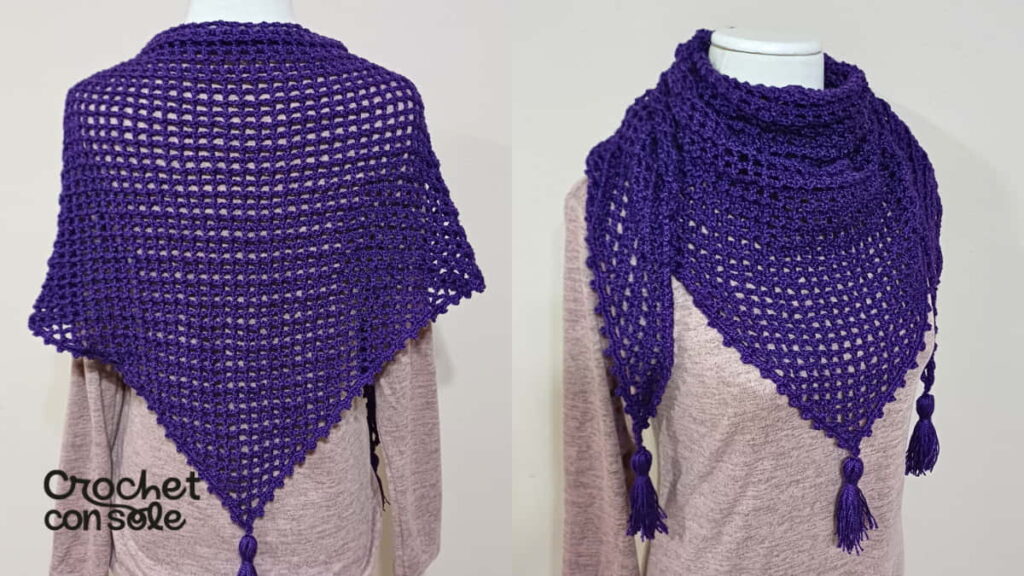 Chal triangular a crochet fácil: ideal para principiantes