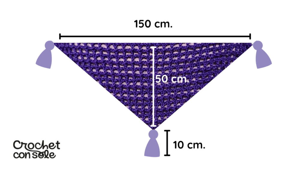 Chal triangular a crochet fácil: ideal para principiantes