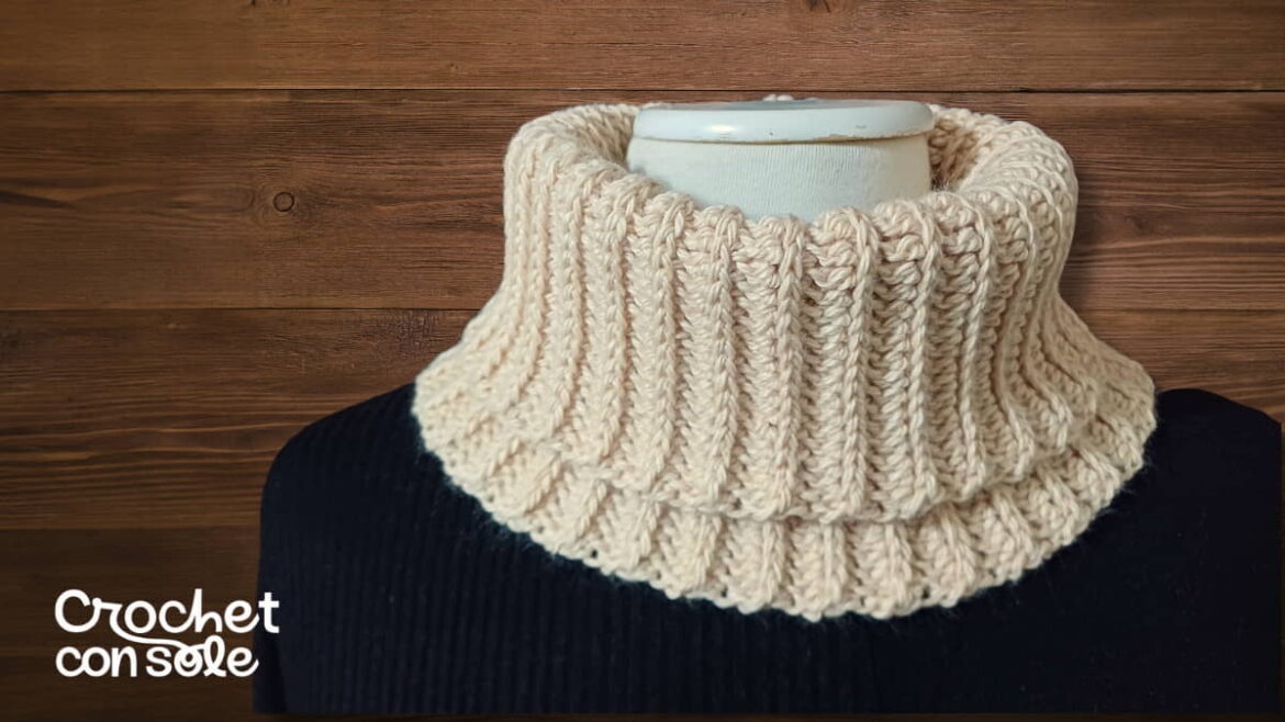 Cuello fácil a crochet con rectángulo: adaptable a todos los talles