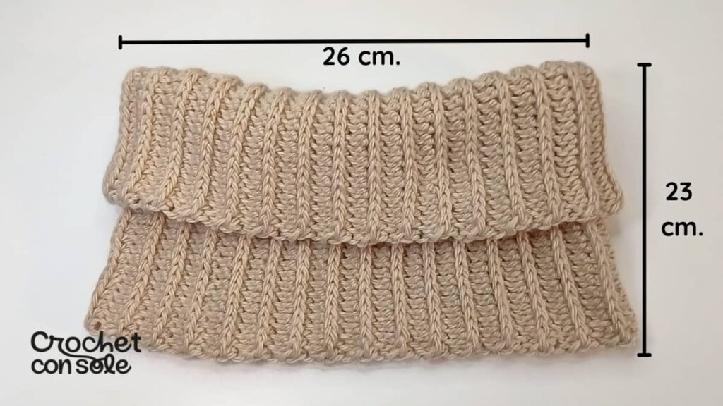 Cuello fácil a crochet con rectángulo: adaptable a todos los talles