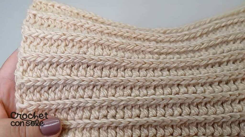 Cuello fácil a crochet con rectángulo: adaptable a todos los talles