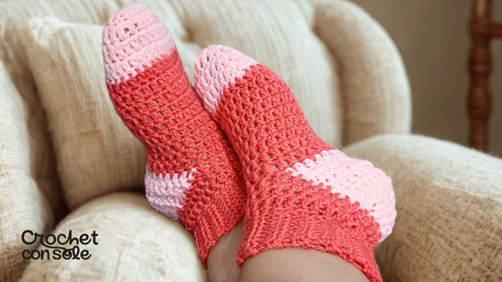 Medias a crochet fáciles con talón sin disminuciones