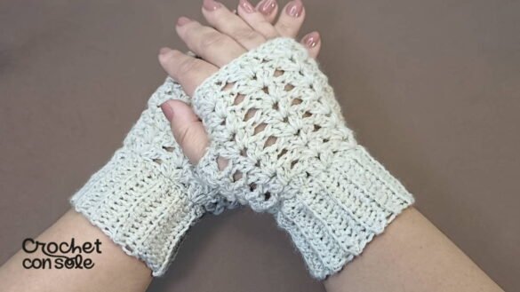 Mitones a crochet fáciles sin aumentos en punto calado