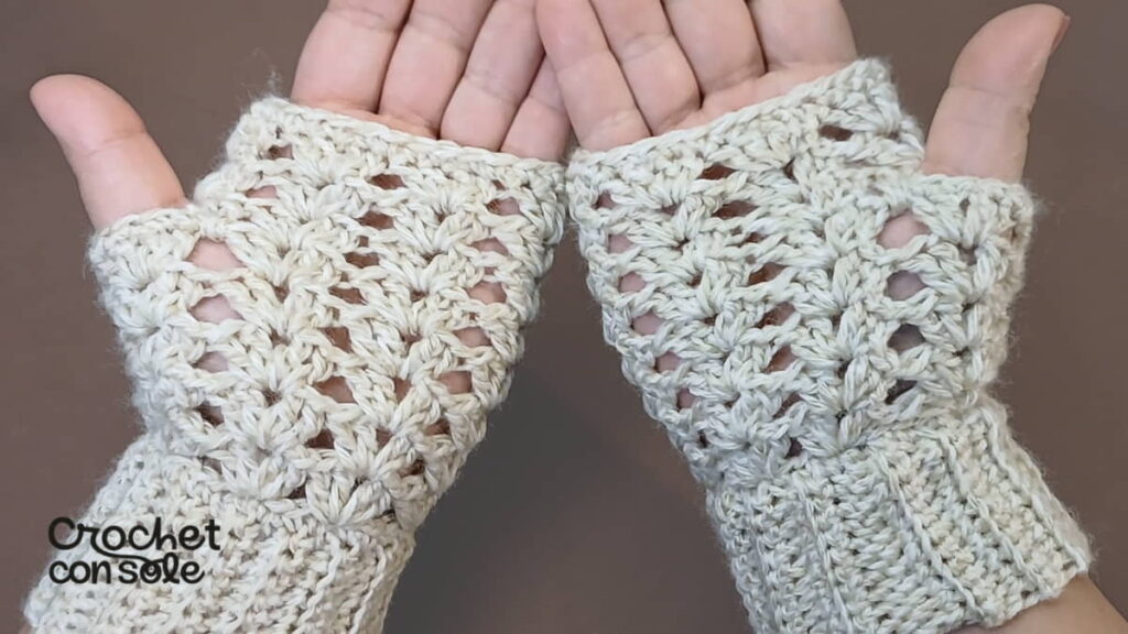 Mitones a crochet fáciles sin aumentos en punto calado