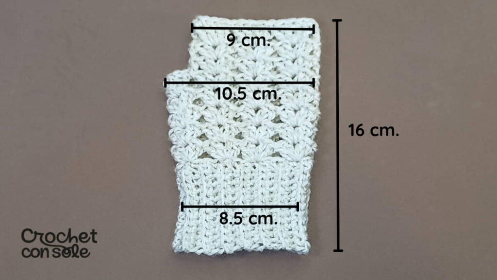 Mitones a crochet fáciles sin aumentos en punto calado