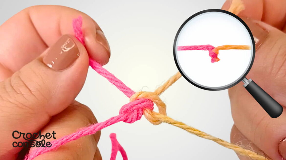 Nudo de mariposa para unir lanas – Unión firme con bucle fijo